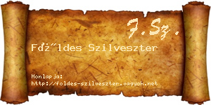 Földes Szilveszter névjegykártya
